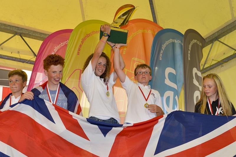 2013 RS Feva worlds winners podium photo copyright Tommy Andersson taken at Compagnia della Vela Grosseto and featuring the RS Feva class