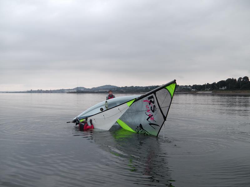 Perfecting the art of capsize recovery during the Royal Tay Scottish RS Feva event photo copyright Matt Toynbee taken at Royal Tay Yacht Club and featuring the RS Feva class