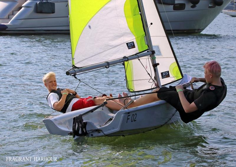 RS sailors - 24 Hour Charity Dinghy Race photo copyright Fragrant Harbour taken at Hebe Haven Yacht Club and featuring the RS Feva class