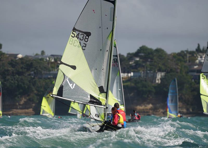 Day 2, RS Feva New Zealand Nationals, Torbay Sailing Club - March 31, 2019 photo copyright Denis Garner taken at Torbay Sailing Club and featuring the RS Feva class