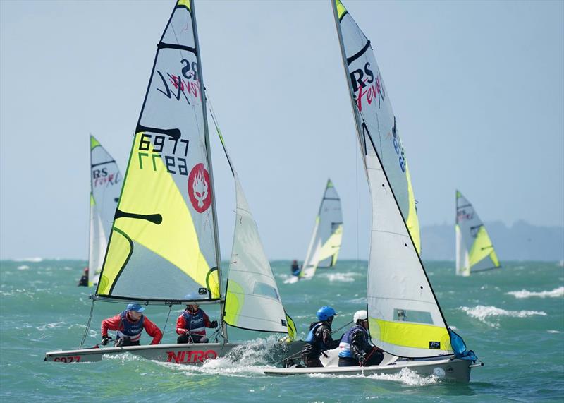 Day 2, RS Feva New Zealand Nationals, Torbay Sailing Club - March 31, 2019 - photo © Denis Garner