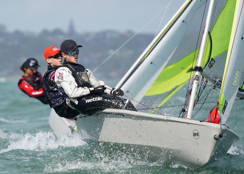 Day 2, RS Feva New Zealand Nationals, Torbay Sailing Club - March 31, 2019 photo copyright Denis Garner taken at Torbay Sailing Club and featuring the RS Feva class