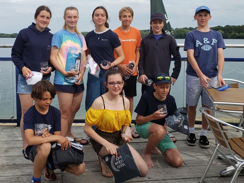 Prizewinners at the RS Feva open meeting at Burghfield photo copyright Tom Jone taken at Burghfield Sailing Club and featuring the RS Feva class
