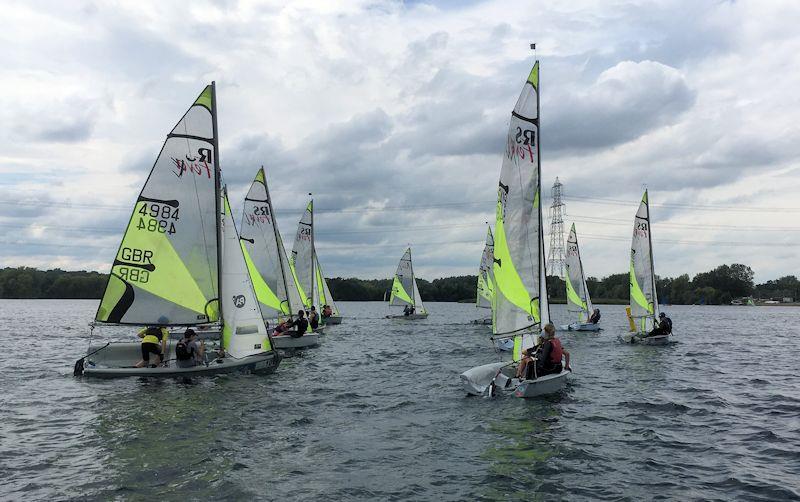 Start line action from the RS Feva open meeting at Burghfield - photo © David Baddeley