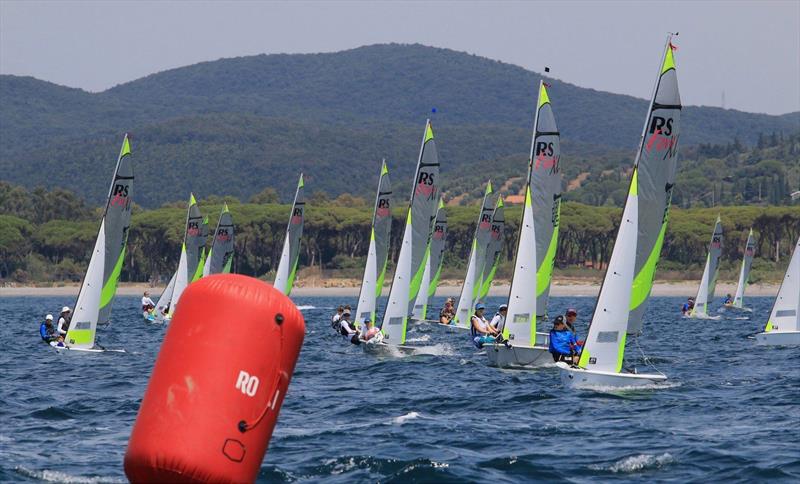 New Zealand crews in action on Day 1 of the 2019 RS Feva World Championships, Follonica Bay, Italy - photo © Elena Giolai / Fraglia Vela Riva