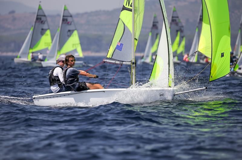 Blake Hinsley and Nicholas Drummond (NZL) - Day 3 of the 2019 RS Feva World Championships, Follonica Bay, Italy photo copyright Elena Giolai / Fraglia Vela Riva taken at Gruppo Vela L.N.I. Follonica and featuring the RS Feva class