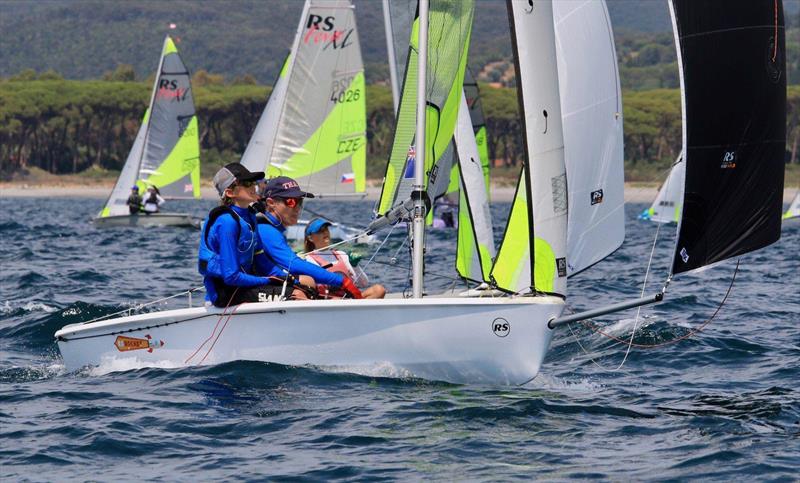 Simon Cooke and Oskar Masfen (NZL) - Day 3 of the 2019 RS Feva World Championships, Follonica Bay, Italy - photo © Elena Giolai / Fraglia Vela Riva