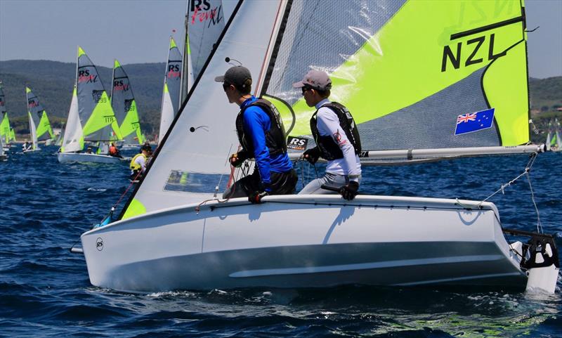  Blake Hinsley and Nicholas Drummond (NZL)  - Day 4 of the 2019 RS Feva World Championships, Follonica Bay, Italyy photo copyright Elena Giolai / Fraglia Vela Riva taken at Gruppo Vela L.N.I. Follonica and featuring the RS Feva class