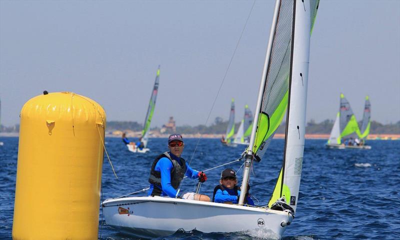 Simon Cooke and Oskar Masfen (NZL) - Day 4 of the 2019 RS Feva World Championships, Follonica Bay, Italy photo copyright Elena Giolai / Fraglia Vela Riva taken at Gruppo Vela L.N.I. Follonica and featuring the RS Feva class