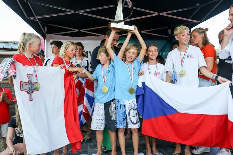 Day 5 of the 2019 RS Feva World Championships, Follonica Bay, Italy photo copyright Digital Sailing / www.digitalsailing.co.u taken at Gruppo Vela L.N.I. Follonica and featuring the RS Feva class