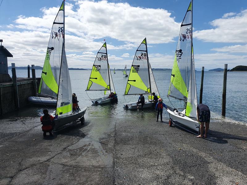 Light winds made for tactical sailing off Maratai Sailing Club photo copyright NZ Sailcraft taken at  and featuring the RS Feva class