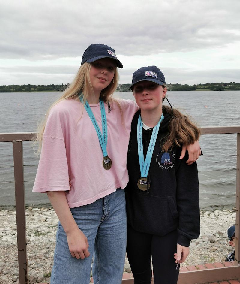 Felicity Angell and Imogen Green (l-r) retained their title at the British Youth Sailing Midlands Regional Junior Championships photo copyright Andrew Green taken at Draycote Water Sailing Club and featuring the RS Feva class