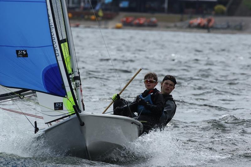 Mark and Alex during the RS Feva Inlands at Draycote Water photo copyright Steve Angell taken at Draycote Water Sailing Club and featuring the RS Feva class