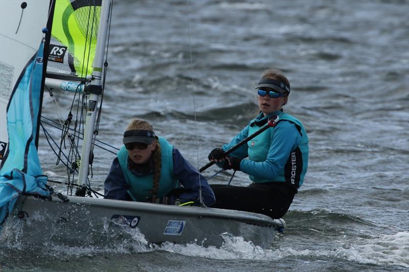 Imogen and Flic during the RS Feva Inlands at Draycote Water photo copyright Steve Angell taken at Draycote Water Sailing Club and featuring the RS Feva class