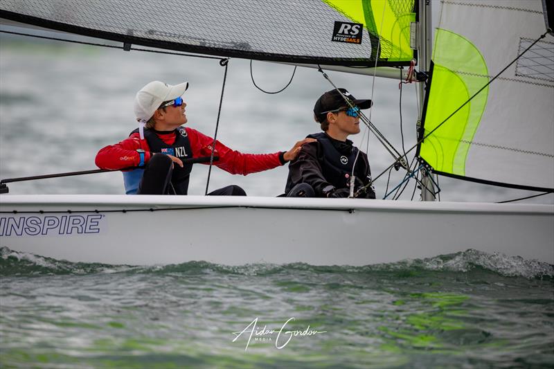 RS Fevas were part of the SailGP Inspire Regatta at SailGP Christchurch - March 19, 2023 photo copyright Justin Mitchell taken at Naval Point Club Lyttelton and featuring the RS Feva class