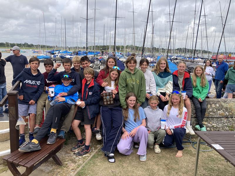 Priestlands Team with the overall schools trophy at 70th National Schools Championship held at Itchenor - photo © Kate Hutchinson