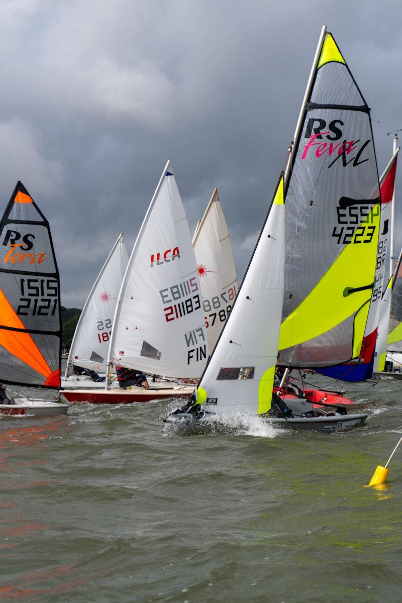 Startline during the Starcross Junior Regatta 2023 photo copyright Tom Wild taken at Starcross Yacht Club and featuring the RS Feva class