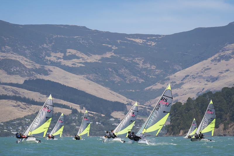 RS Fevas racing in the SailGP Inspire program - Lyttelton - March 22, 2024 photo copyright Justin Mitchell taken at Naval Point Club Lyttelton and featuring the RS Feva class