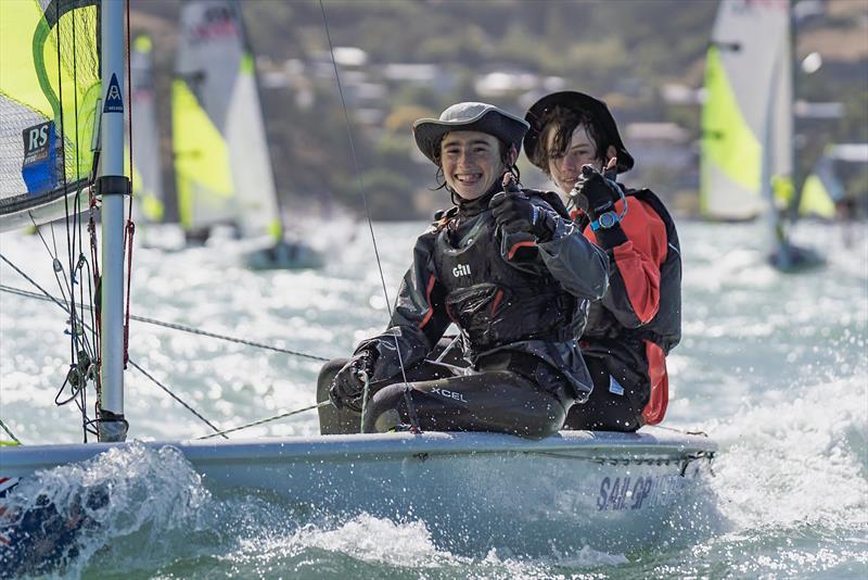 RS Fevas racing in the SailGP Inspire program - Lyttelton - March 22, 2024 photo copyright Justin Mitchell taken at Naval Point Club Lyttelton and featuring the RS Feva class