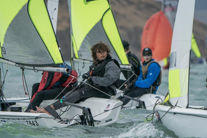 RS Fevas racing in the SailGP Inspire program - Lyttelton - March 23, 2024 photo copyright Justin Mitchell taken at Naval Point Club Lyttelton and featuring the RS Feva class