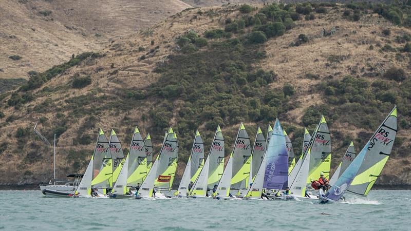 RS Fevas racing in the SailGP Inspire program - Lyttelton - March 23, 2024 photo copyright Justin Mitchell taken at Naval Point Club Lyttelton and featuring the RS Feva class