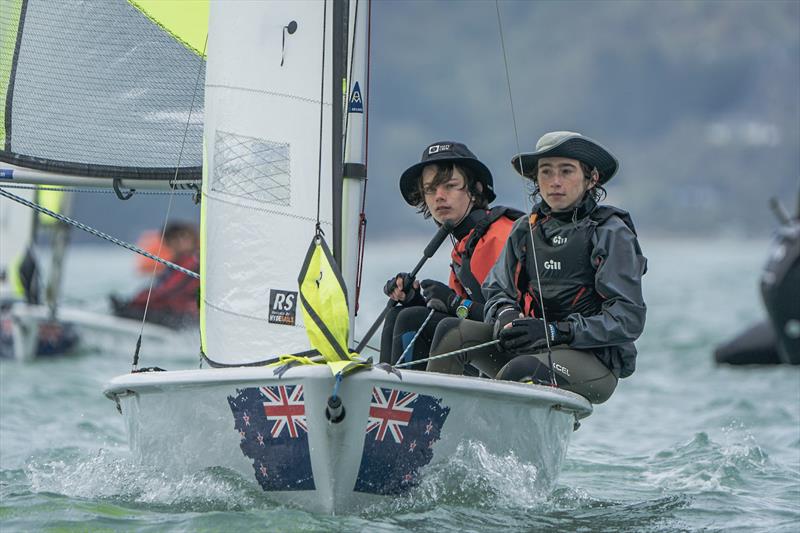 RS Fevas racing in the SailGP Inspire program - Lyttelton - March 23, 2024 photo copyright Justin Mitchell taken at Naval Point Club Lyttelton and featuring the RS Feva class