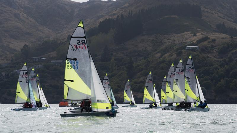 RS Fevas racing in the SailGP Inspire program - Lyttelton - March 23, 2024 photo copyright Justin Mitchell taken at Naval Point Club Lyttelton and featuring the RS Feva class