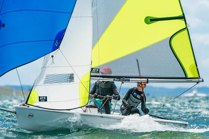 Day 4 - Final Day Races 9-11 - SailGP Inspire- RS Feva - Royal Akarana YC - Jan 19, 2025 photo copyright Justin Mitchell www.justinmitchell.co.nz - Instagram: @jl_mitchell_ taken at Royal Akarana Yacht Club and featuring the RS Feva class