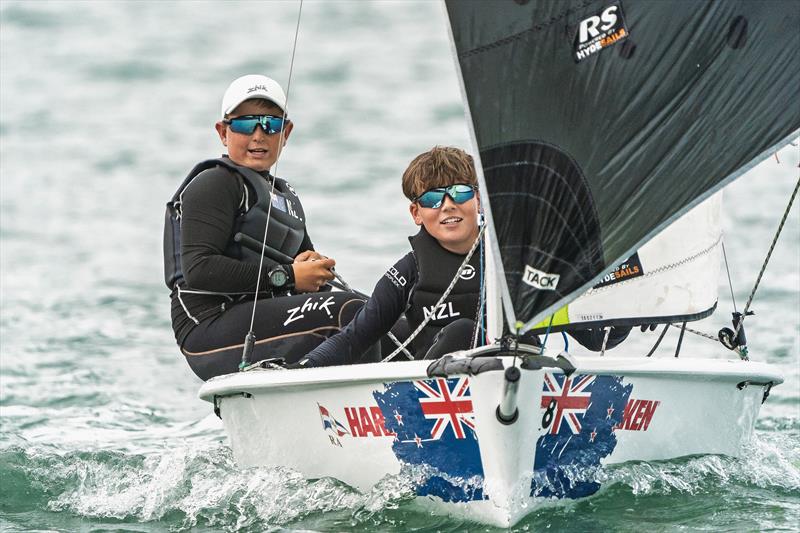Practice racing - RS Feva - Royal Akarana YC - May 5, 2025 - photo © Justin Mitchell www.justinmitchell.co.nz - Instagram: @jl_mitchell_