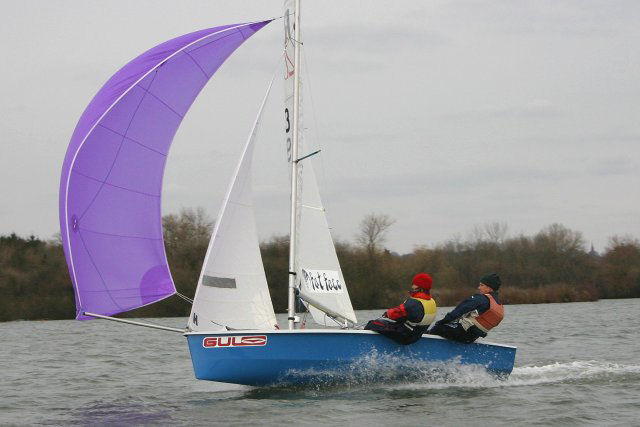 Nick Charles and Juliet Kingsnorth during the RS400 open at Burghfield photo copyright Jeremy Carey taken at Burghfield Sailing Club and featuring the RS200 class