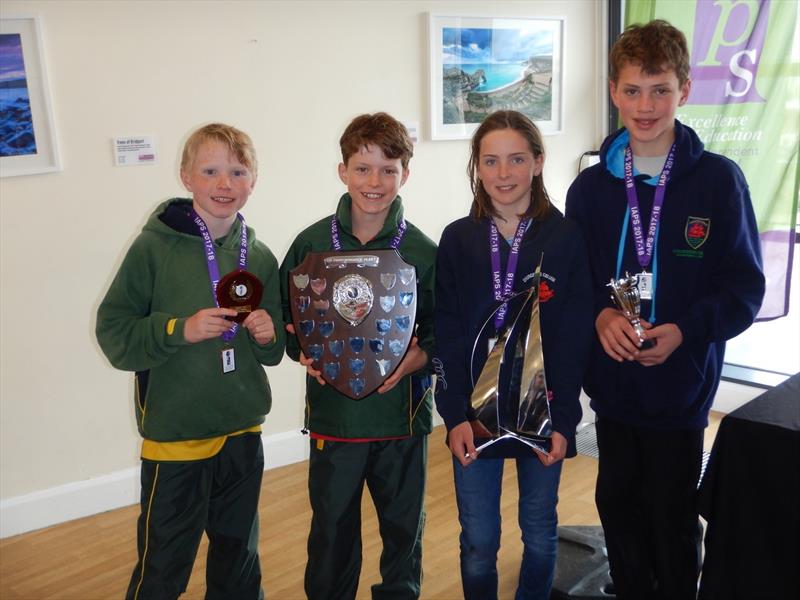 Josh, William,Poppy, Ollie at the 2018 U11 IAPS National Schools Sailing Regatta photo copyright Nicholas James taken at Weymouth & Portland Sailing Academy and featuring the RS Tera class