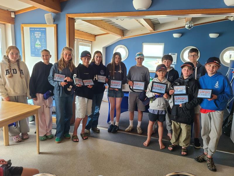 Prize Winners in the RS Tera Open at Gurnard Sailing Club - photo © Jenny Preston