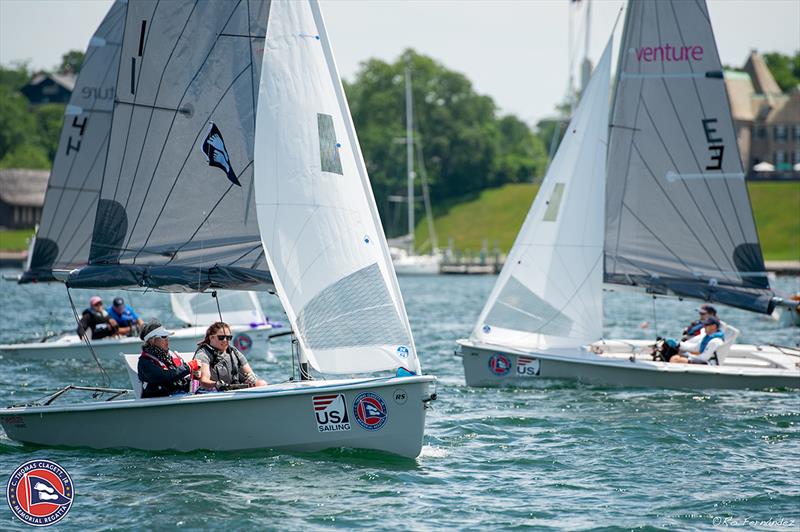 Cindy Walker sailing the RS Venture Connect at the 2018 Clagett Regatta photo copyright Ro Fernandez taken at  and featuring the RS Venture class