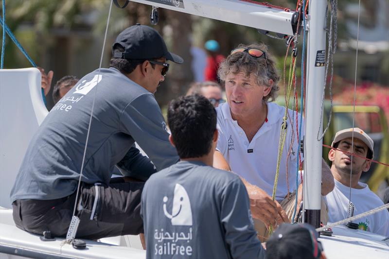 Para sailors and coaches have come together at the Mussanah Barceló resort photo copyright Oman Sail taken at Oman Sail and featuring the RS Venture class