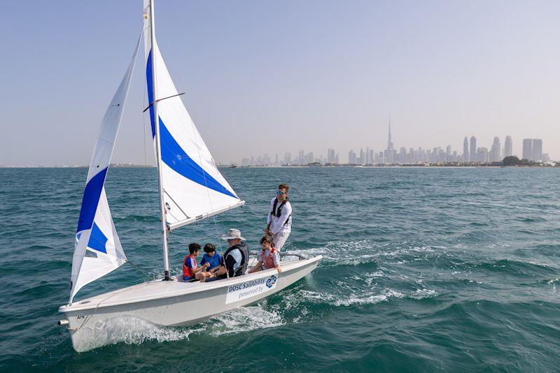 Neil Hunter, grinder of Great Britain SailGP Team, takes part in a Sailability activity with local children and DOSC ahead of the Dubai Sail Grand Prix - photo © Felix Diemer for SailGP