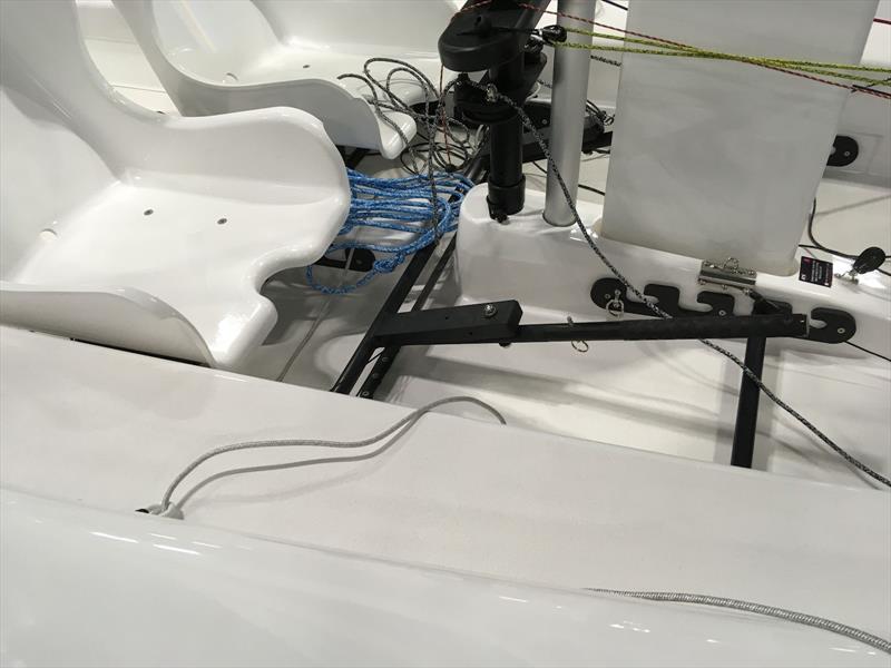 RS Venture with twin seats and 'joystick' steering fitted - steering mechanism has been pivoted down to allow for crew to enter/exit photo copyright Magnus Smith / YachtsandYachting.com taken at RYA Dinghy Show and featuring the RS Venture class
