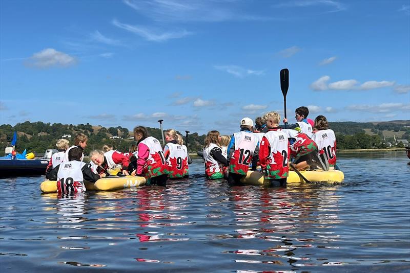 Fun and teamwork aboard Giant SUPs at Welsh Sailing OnBoard Festival - photo © RYACW