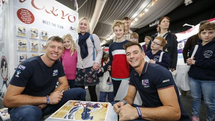 Stu Bithell & Dylan Fletcher at the RYA Dinghy Show photo copyright Paul Wyeth / RYA taken at RYA Dinghy Show and featuring the  class