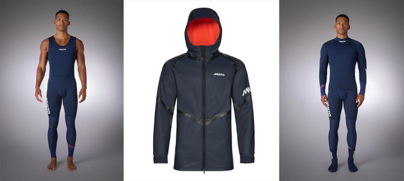 Musto's Championship 3mm Body Mapped Long John, Championship Acqua Hoodie Jacket and Championship Acqua Hoodie Jacket photo copyright Musto taken at RYA Dinghy Show and featuring the  class