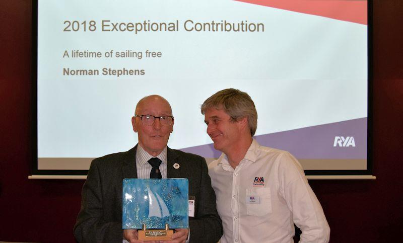 Norman Stephens, recipient of the 2018 RYA Exceptional Contribution Award photo copyright RYA taken at  and featuring the RYA Sailability class