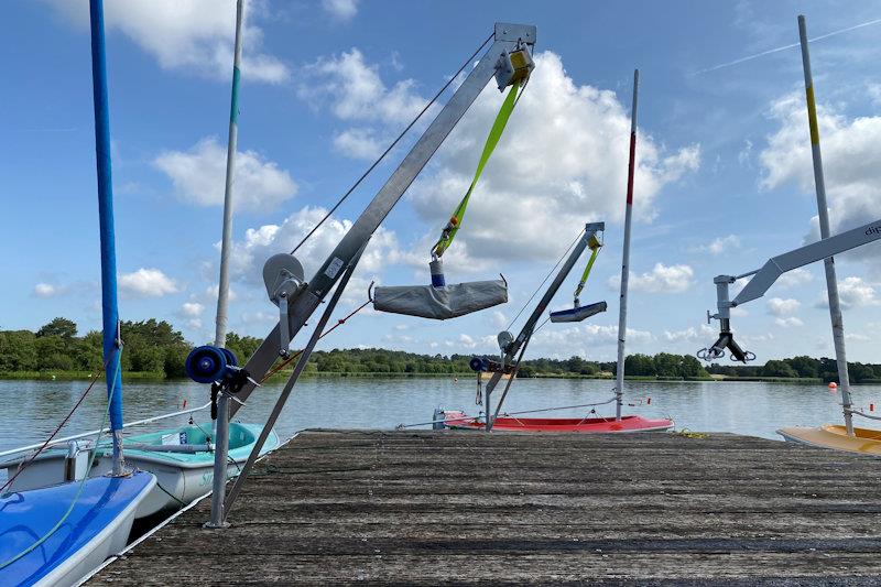 Frensham Pond Sailability has a variety of different hoist types on their jetty photo copyright Magnus Smith taken at Frensham Pond Sailability and featuring the RYA Sailability class