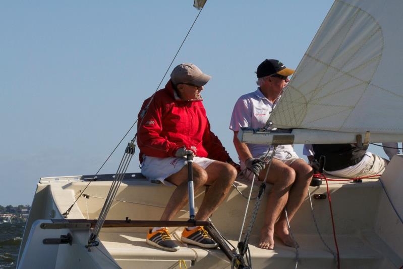 Leading Perth sail maker Geoff Bishop sailed Tony Strickland's Vintage Red (now painted white) to finish sixth overall – S80 Legends Race photo copyright Bernie Kaaks taken at Royal Perth Yacht Club and featuring the S80 class