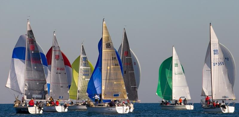 S80s converge photo copyright Bruno Cocozza taken at Royal Melbourne Yacht Squadron and featuring the S80 class