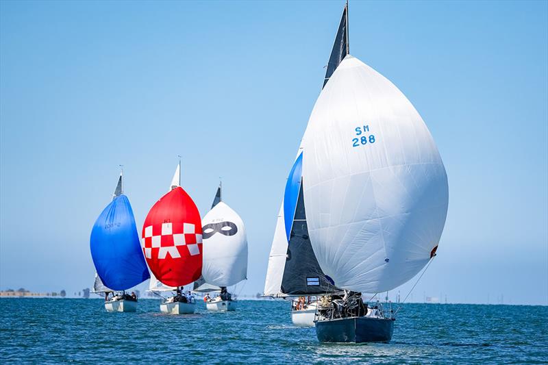 Intrusion leading the S80 fleet - Festival of Sails photo copyright Salty Dingo taken at Royal Geelong Yacht Club and featuring the S80 class