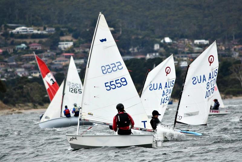 Sabot dinghy Another White Boat (Ernest Hillcoat) finished second overall - 2018 Crown Series Bellerive Regatta photo copyright Jane Austin taken at Bellerive Yacht Club and featuring the Sabot class