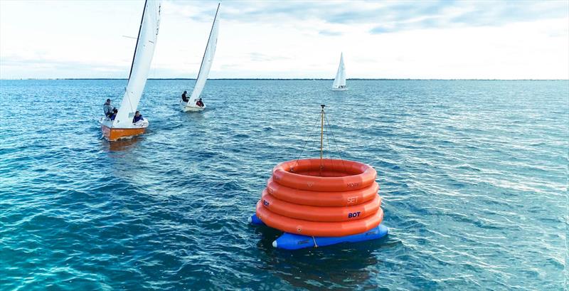 A MarkSetBot that's equipped with weather equipment for delivering real-time wind information to RaceOS photo copyright MarkSetBot taken at Crescent Sail Yacht Club and featuring the Sabot class