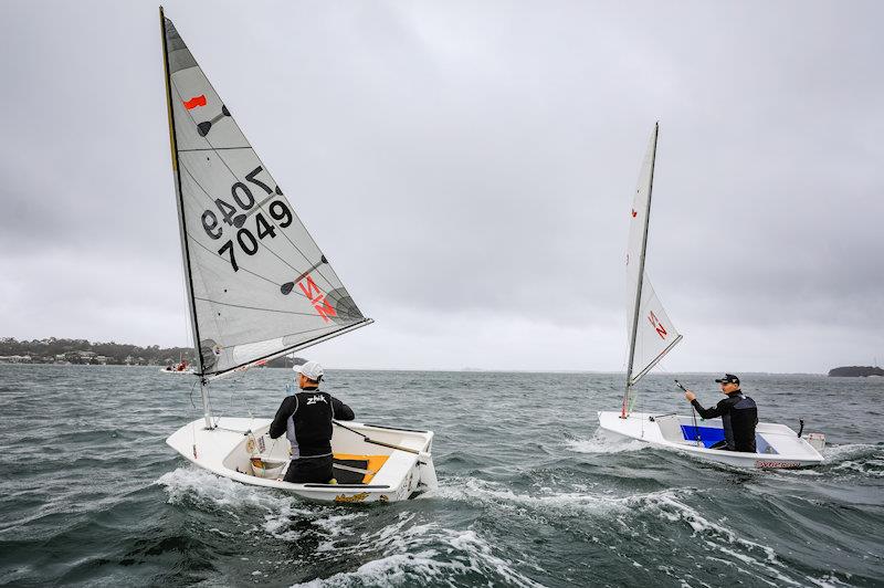 Nathan Outteridge and Kyle Langford during the Lake Macquarie SailGP Regional Trophy Tour photo copyright Salty Dingo taken at Wangi RSL Amateur Sailing Club and featuring the Sabot class