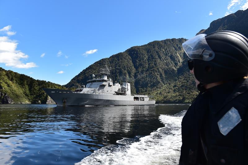 HMNZS Wellington in the Bligh Sound photo copyright Petty Officer Chris Weissenborn taken at  and featuring the  class