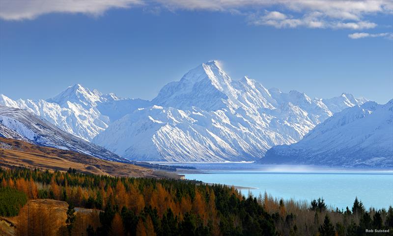 38773AM00: Aoraki / Mount Cook (3754m) and Lake Pukaki in winter.Aoraki / Mount Cook National Park, MacKenzie District, New Zealand photo copyright Rob Suisted / www.naturespic.com taken at  and featuring the  class