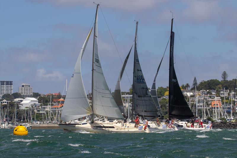 SSANZ Two Man Round NZ 2019 gets underway in Auckland. The three boats are pictured at the start of the RNZ2019 are also entered in the 2020 Evolution Sails RNI photo copyright Deborah Williams taken at Royal Akarana Yacht Club and featuring the  class